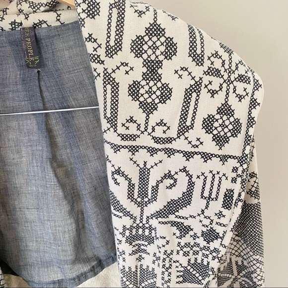 FREE PEOPLE Cream Peacock Crossstitch Needlepoint Jacket​ - Picture 10 of 14
